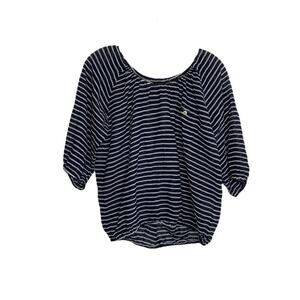 J.Crew Womens Size XXS Striped 3/4 Sleeve Round Neckline Top